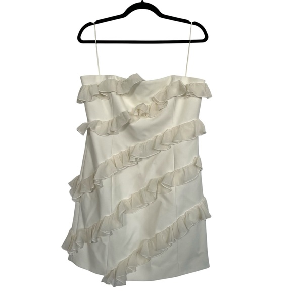 Cinq à Sept Ninette Ruffled Mini Dress in Ivory NWT - Picture 6 of 10